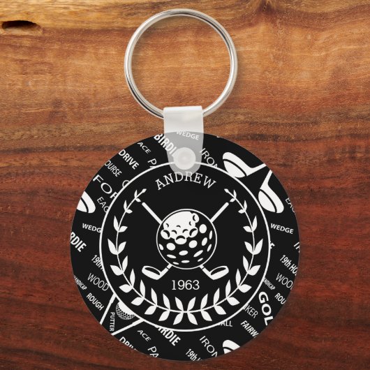 バースディパーソナライズされたゴルフ キーホルダー (裏面)