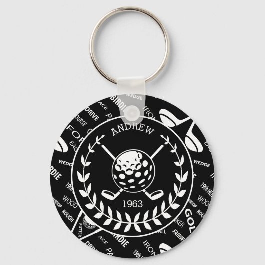 バースディパーソナライズされたゴルフ キーホルダー (裏面)