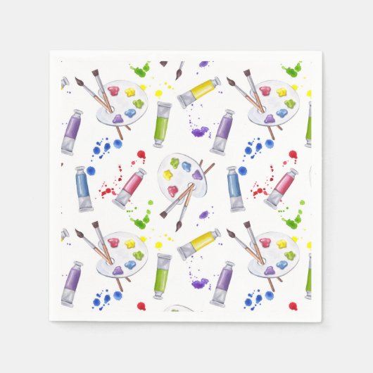 バースディ絵を描アパーティアート工芸品 スタンダードカクテルナプキン (正面)