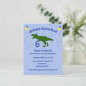 「バースデイサウルス」子供の恐竜の誕生日パーティー インビテーションポストカード (スタンド正面)