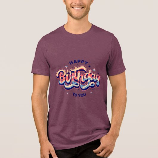 バースデイ・タイポグラフィー・セリフ トライブレンドTシャツ (正面)