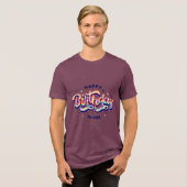 バースデイ・タイポグラフィー・セリフ トライブレンドTシャツ (正面全面)