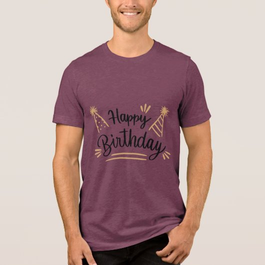 バースデイ・タイポグラフィー・セリフ トライブレンドＴシャツ (正面)