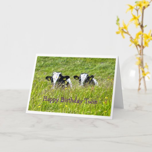 バースデイ ツイン カード (黄色い花)