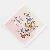 バースデーお洒落タパーティバタフライペーパーナプキン (コーナー)