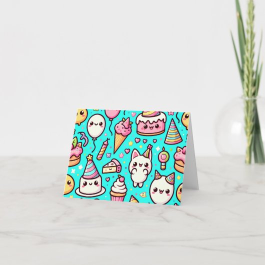 バースデーかわいいパターン カード (正面)