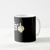 バースデーに!おもしろ指コスチューム 名入れ コーヒーマグカップ (正面右)