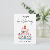 バースデーウィッシュ バースデーケーキ ハウス リアルティ ポストカード (スタンド正面)