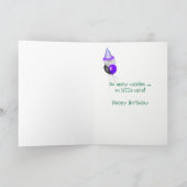 バースデーカップケーキのろうそくがたくさん カード (内部)