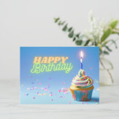 バースデーカップケーキ 招待状 (スタンド正面)