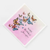 バースデーカラフルタパーティバタフライペーパーナプキン (コーナー)