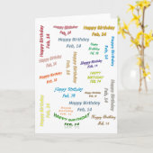 バースデーカード 2月14日 お誕生日おめでとう カード (黄色い花)