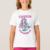 バースデーガールのサメライダーな従姉妹Tシャツ Tシャツ (正面)