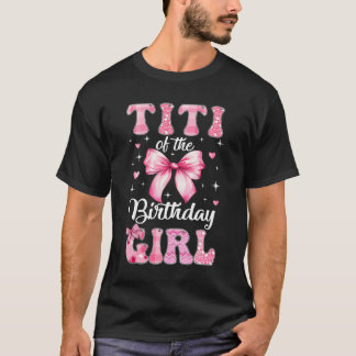 バースデーガールのティティのキュートなリボン マッチングファミリー Tシャツ