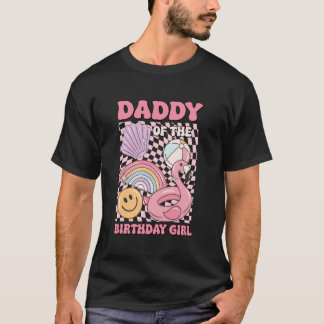 バースデーガールのパパのプールパーティーファミリーパーティー Tシャツ