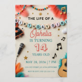 バースデーガールのライフ ショーガール バースデー 招待状 (正面)