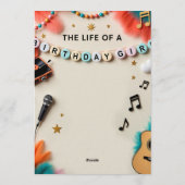 バースデーガールのライフ ショーガール バースデー 招待状 (裏面)