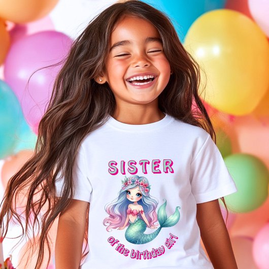 バースデーガールの人魚姫の姉妹Tシャツ Tシャツ