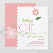 バースデーガールパーティー招待状 招待状 (正面/裏面)