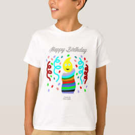 バースデーキャンドルのあいさつ 男の子用ベーシックTシャツ Tシャツ