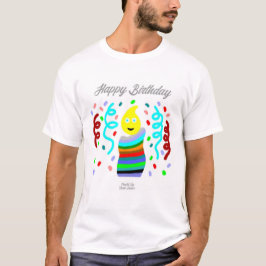 バースデーキャンドルのご挨拶 メンズベーシックTシャツ Tシャツ