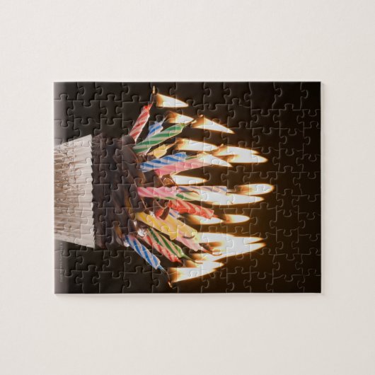 バースデーキャンドル付きカップケーキ ジグソーパズル (横)