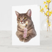 バースデーキャンドル付き子猫 カード (黄色い花)