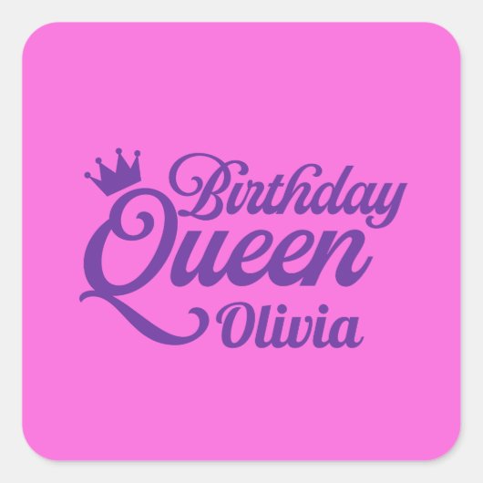 バースデークイーンステッカー スクエアシール (正面)