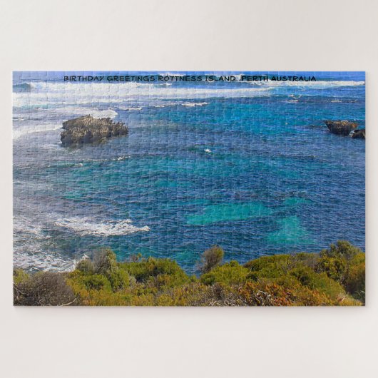 バースデーグリーティングロットネスアイランドパース豪州 ジグソーパズル (横)