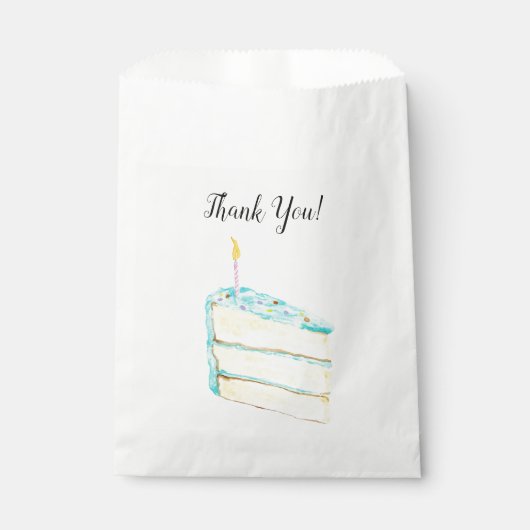 バースデーケーキの水彩画 誕生日おめでとう フェイバーバッグ (正面)