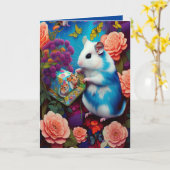 バースデーケーキハムスター なんてかわいいの!ばかみたいに可愛い! カード (黄色い花)