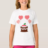 バースデーケーキプリントガールズTシャツ Tシャツ (正面)