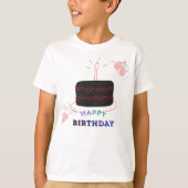 バースデーケーキプリントキッズ Tシャツ (正面)