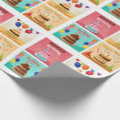 バースデーケーキ柄 ラッピングペーパー (角)