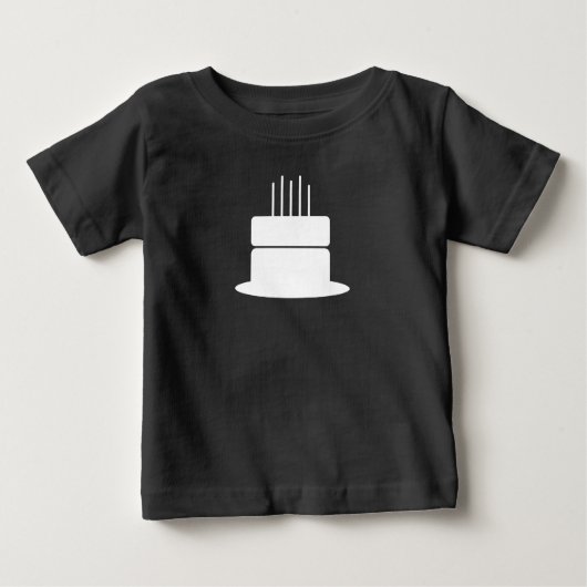 バースデーケーキ どんな色でも対応 ベビーTシャツ (正面)