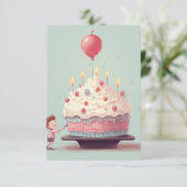 バースデーケーキ、アイスクリーム、誕生日 サンキューカード (スタンド正面)
