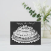 バースデーケーキ ヴィンテージ写真 ポストカード (スタンド正面)