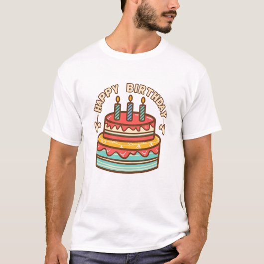 バースデーケーキ Tシャツ (正面)