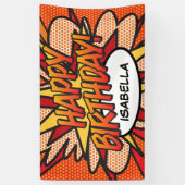 バースデーコミックブックポップアート 横断幕 (縦)