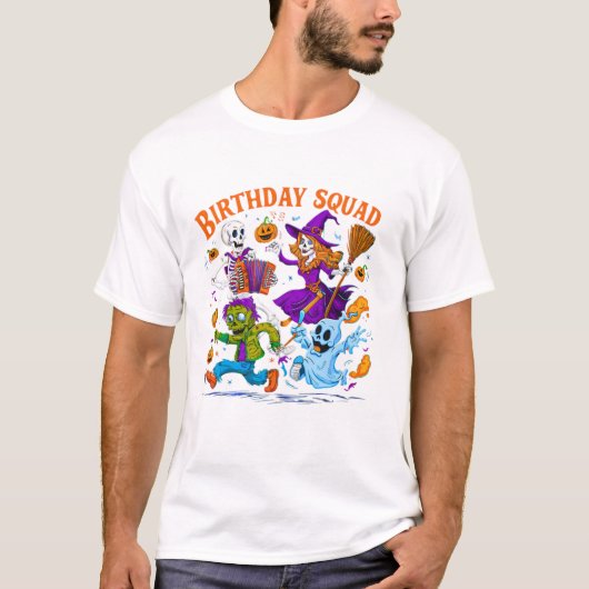 バースデースクワッド 楽しいハロウィン Tシャツ (正面)