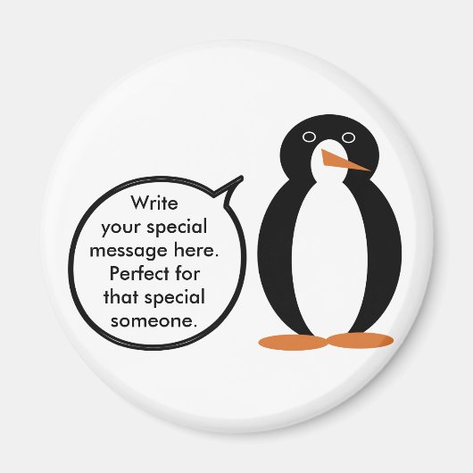 バースデースーツを着たペンギンのMs.モデル カスタマイズ可能 マグネット (正面)