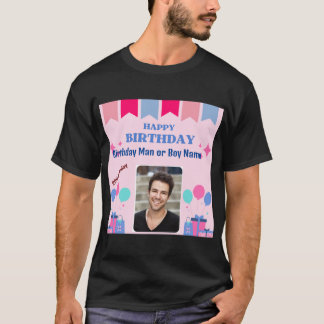 バースデーテキスト画像お祝いの言葉 メンズ ボーイズ Tシャツ