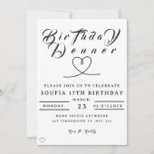 バースデーディナー招待状 編集可能な誕生日ディナー 招待状 (正面)