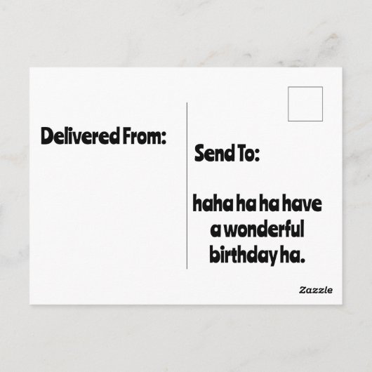 バースデーハットを着た斑点のあるハイナ ポストカード (裏面)