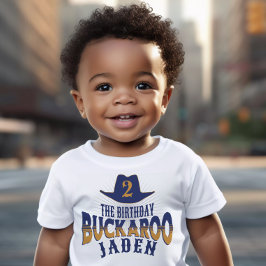 バースデーバッカロウ お子様のカウボーイスタイルの誕生日 トドラーTシャツ