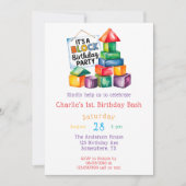 バースデーバッシュでの積み木遊び 招待状 (正面)