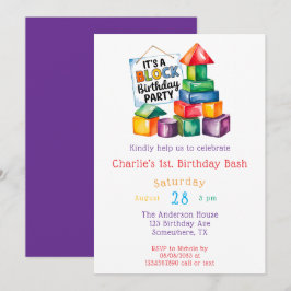 バースデーバッシュでの積み木遊び 招待状