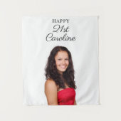 バースデーパカスタムーティーモダンフォトガール タペストリー (正面)