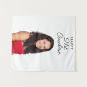 バースデーパカスタムーティーモダンフォトガール タペストリー (正面(横))