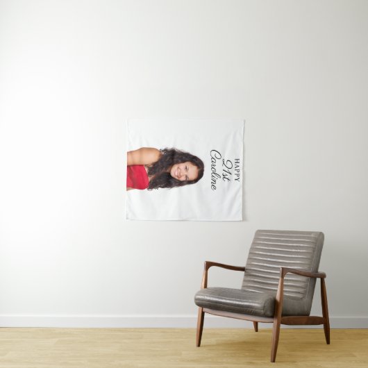 バースデーパカスタムーティーモダンフォトガール タペストリー (インサイチュ(横))